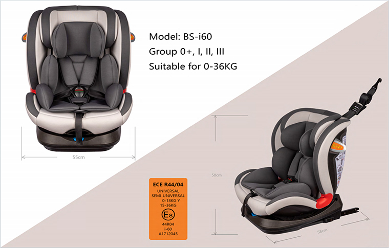 I60, 360 rotation, isofix & top tether, Gr.0+123, 0-36kgs, ECE R44/04